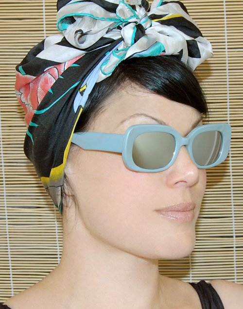 Solglasögon: Fuzzy Aqua/Mirrored Lens