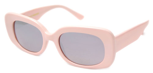 Solglasögon: Fuzzy Pink/Mirrored Lens