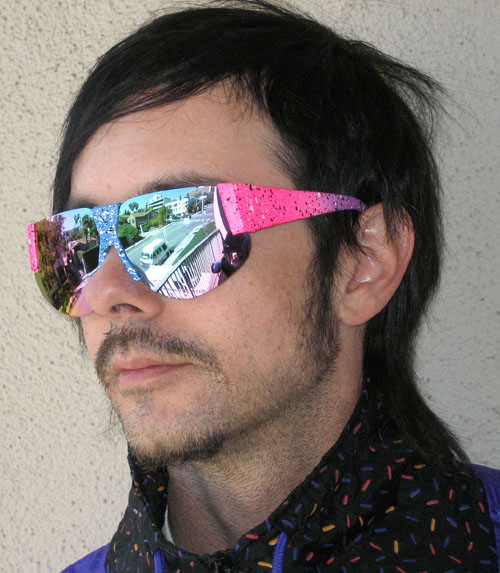 Solglasögon: Splatter Blue/Pink