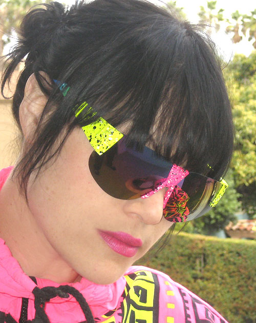 Solglasögon: Splatter Pink/Yellow