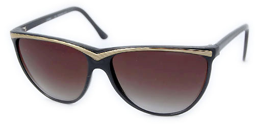 Solglasögon: Frida Black/Gold Pinstripe